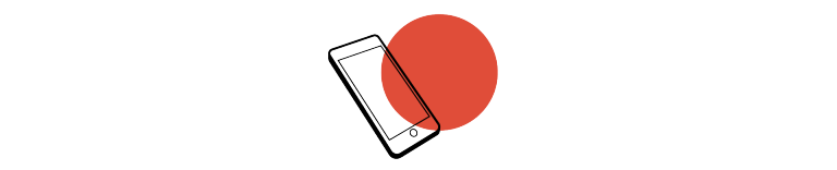 Mobiiltelefon punase ringi kohal – MINI teeninduse ikoon