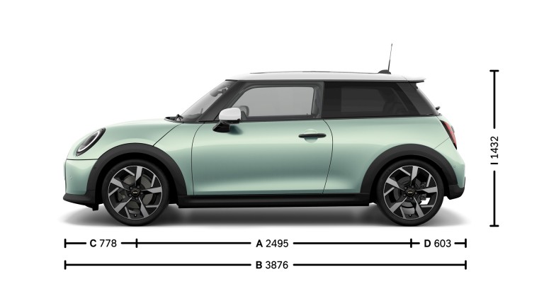 MINI Cooper, kolmeukseline – mõõtmed – sissejuhatav pilt